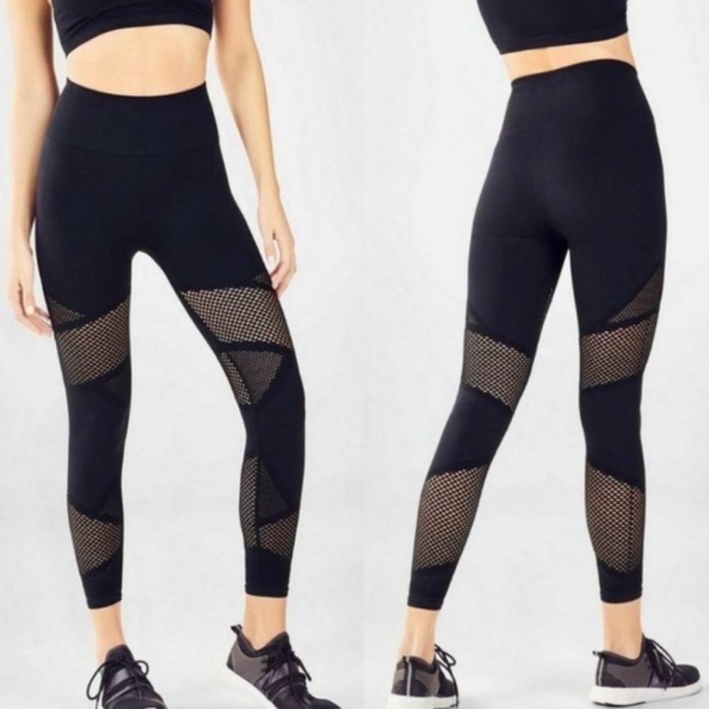 FABLETICS Black Mosaic High-Waisted Active Workout‎ Cutout Legging Size Medium